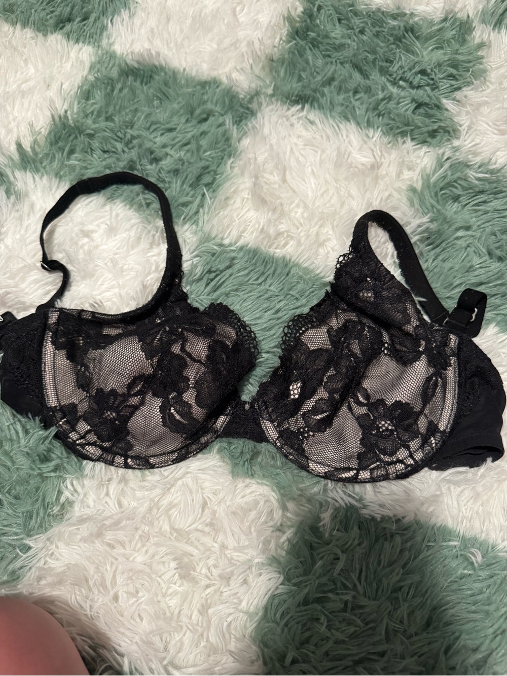 PINK Victoria's Secret Black Lace Underwire Bra